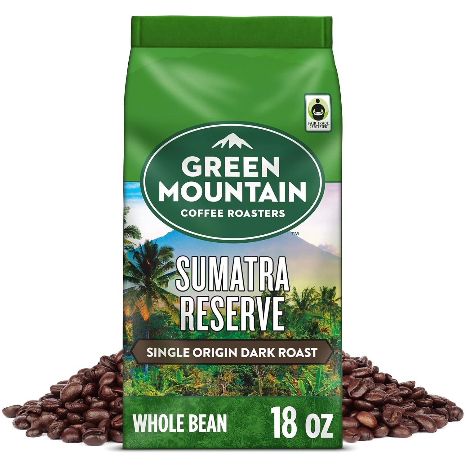 Green Mountain Coffee Roasters Sumatra Reserve, Whole Bean Coffee, Bagged 18 oz