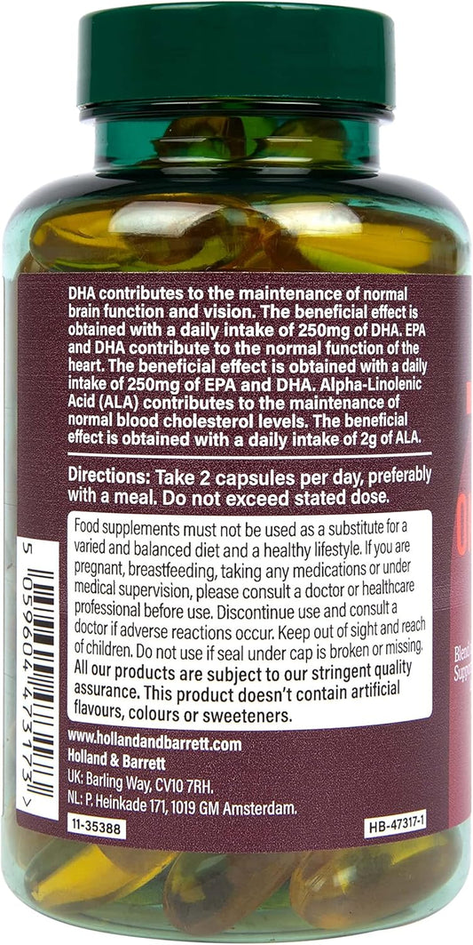 Holland & Barrett High Strength Triple Omega 3-6-9, 60 Capsules

160 Grams