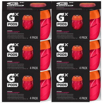 Gatorade Unisex Adult Gatorade Gx Pods, Strawberry Raspberry 4 Count (Pack Of 6)