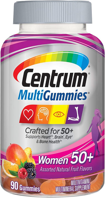Centrum Multigummies Gummy Multivitamin For Women 50 Plus, With Vitamin D3, B6 And B12, Multivitamin/Multimineral Supplement - 90 Count