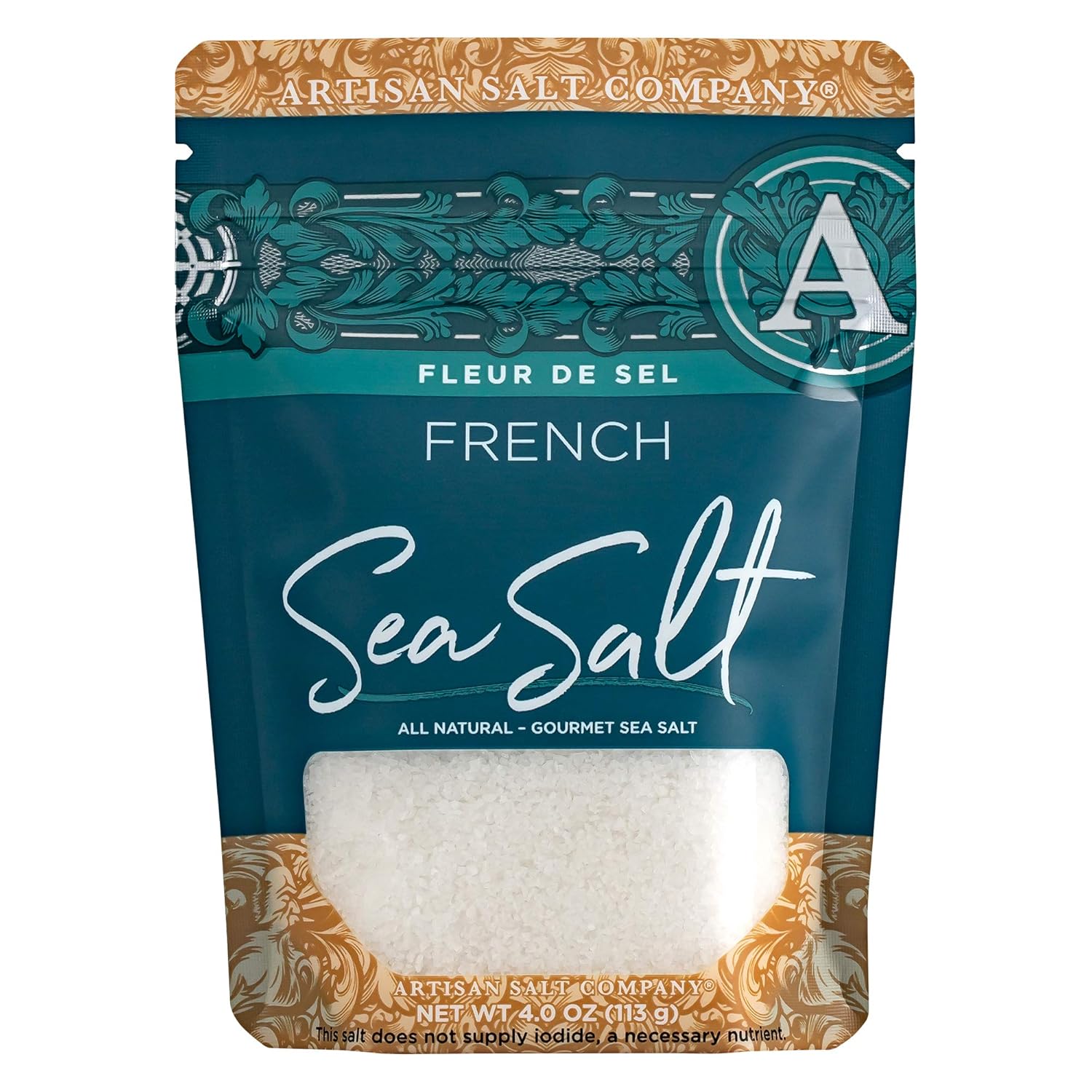 Artisan Salt Company Pacific Blue Kosher Flake Sea Salt, Zip-Top Pouch, 2.5 Ounce
