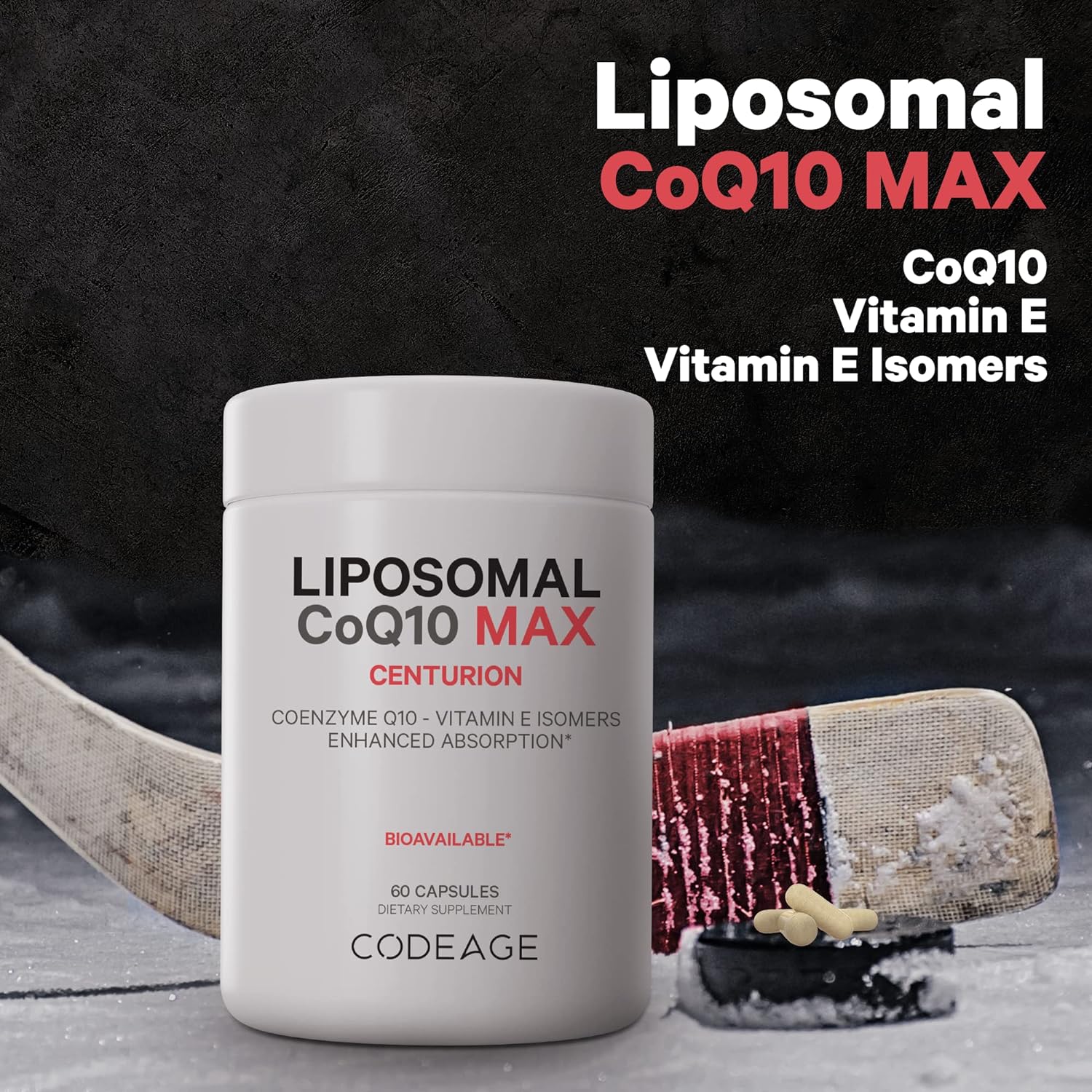 Codeage Liposomal CoQ10 Supplement Max - Vitamin E Isomers Tocopherols - 250mg Coenzyme Q10 - Cardiovascular & Energy Support Pills - Non-GMO, Vegan, Gluten-Free - 2 Month Supply - 60 Capsules : Health & Household