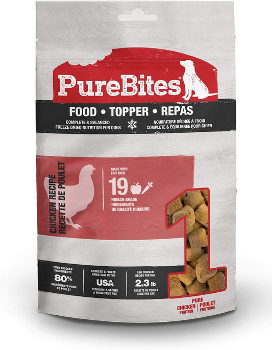 Purebites Chicken Freeze Dried Dog Food • Topper, 19 Ingredients, Made In Usa, 10Oz