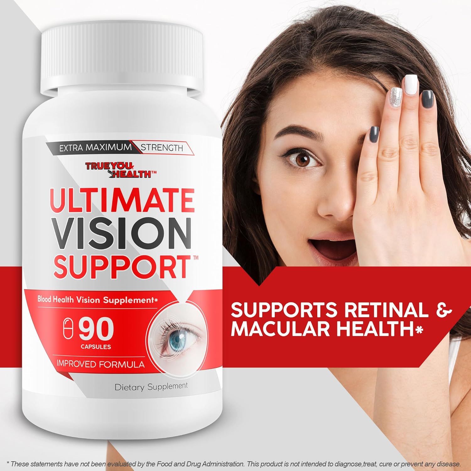 Ultimate Vision Support - Our Best Improved Formula Eyesight Supplement - Vitamin A Lutein And Zeaxanthin Supplements - Eye Vision Focus Supplement For Eyes Vitamins For Clear Vision Improvement Pills : Health & Household