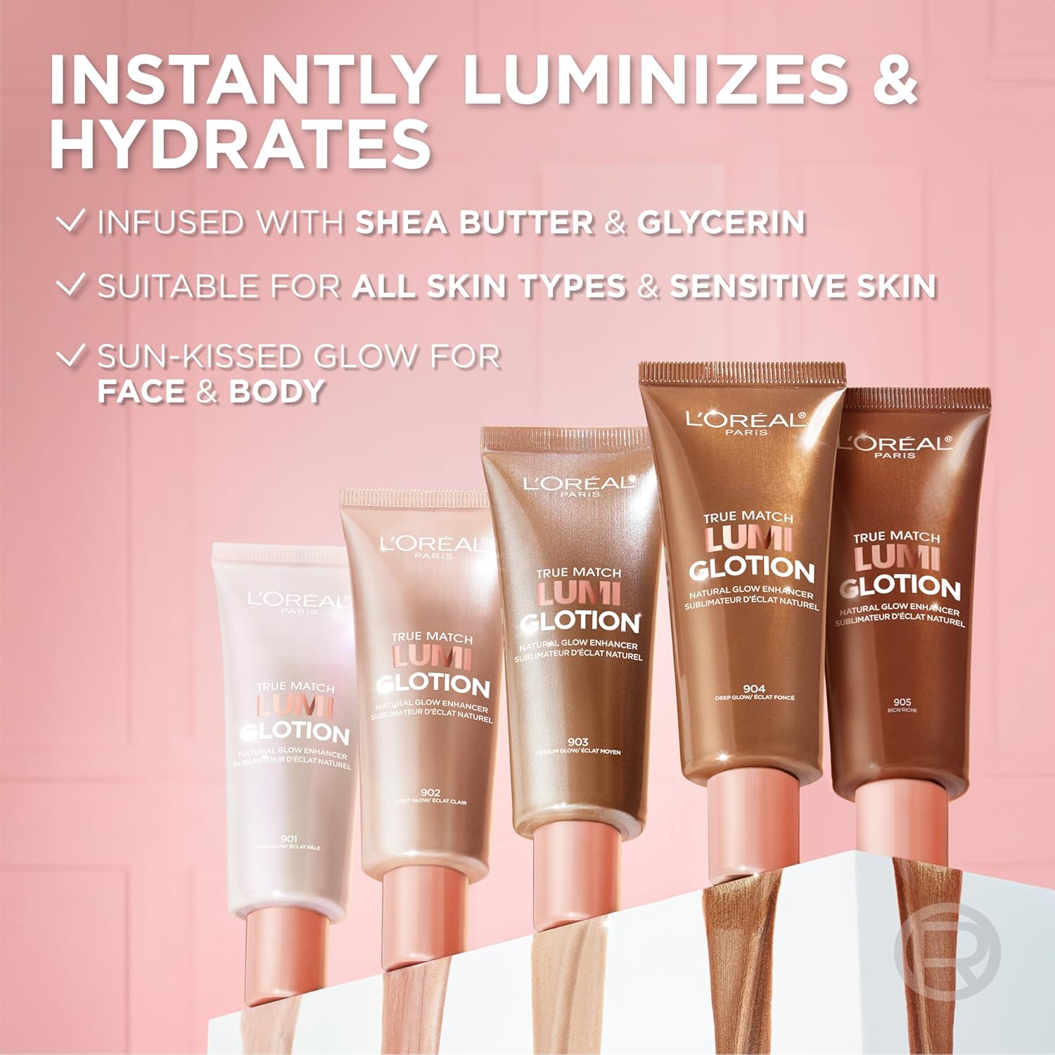 L'Oreal Paris Makeup True Match Lumi Glotion, Natural Glow Enhancer, Illuminator Highlighter, Bronzing Drops For A Sun-Kissed Glow, 905 Rich : Beauty & Personal Care