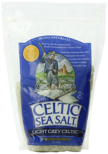 Light Grey Celtic Sea Salt Resealable Bags “ Additive-Free, Delicious Sea Salt, Perfect For Cooking, Baking And More - Gluten-Free, Non-Gmo Verified, Kosher And Paleo-Friendly, 1 Pound Bag (6 Count)