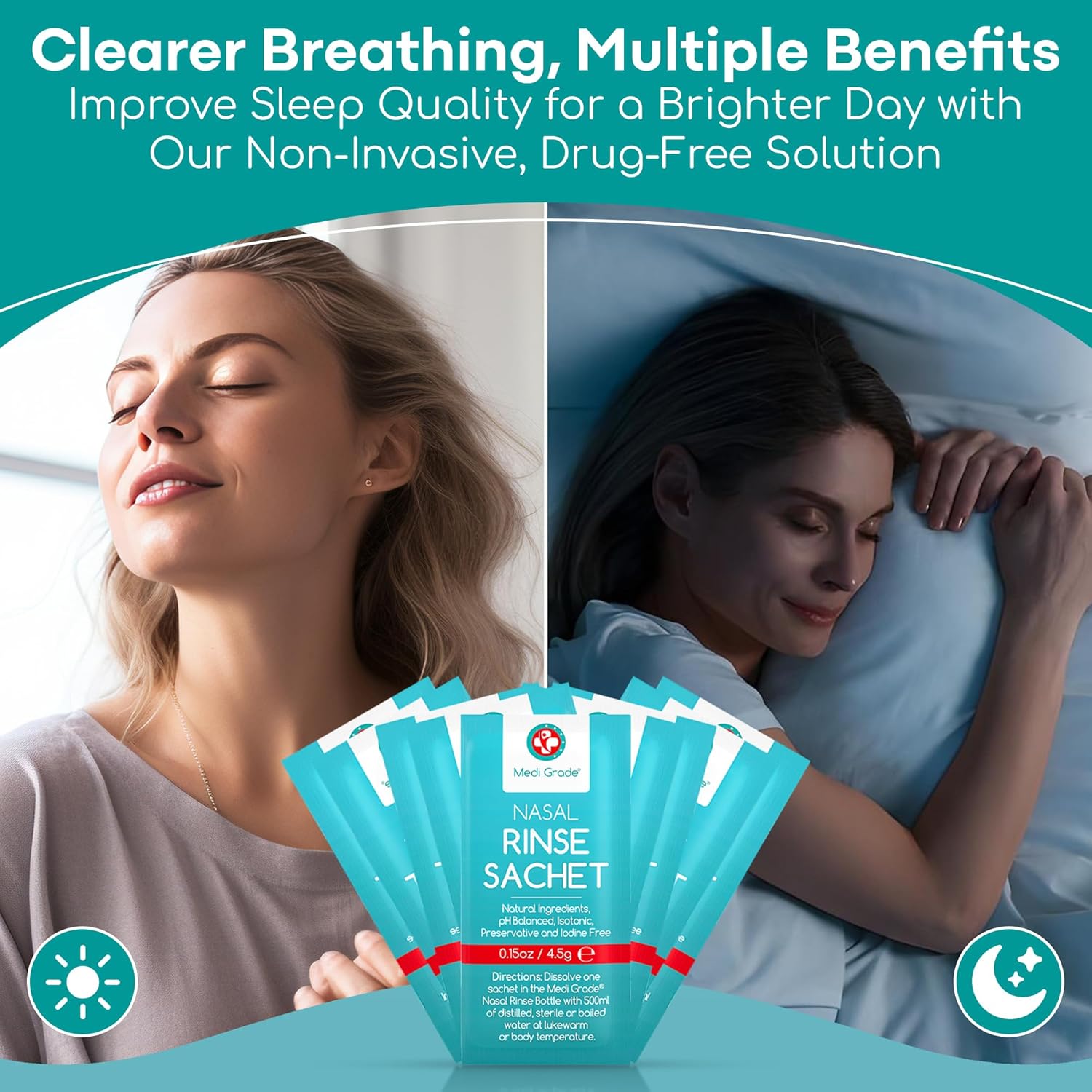 Medi Grade Saline Nasal Rinse Salt Sachets for Nasal Irrigation, 130 Sachets x 4.5g - All Natural, Isotonic, pH Balanced Nose Cleaner Nasal Wash Sachets for Clear Nasal Passages and Improved Breathing : Amazon.co.uk: Health & Personal Care