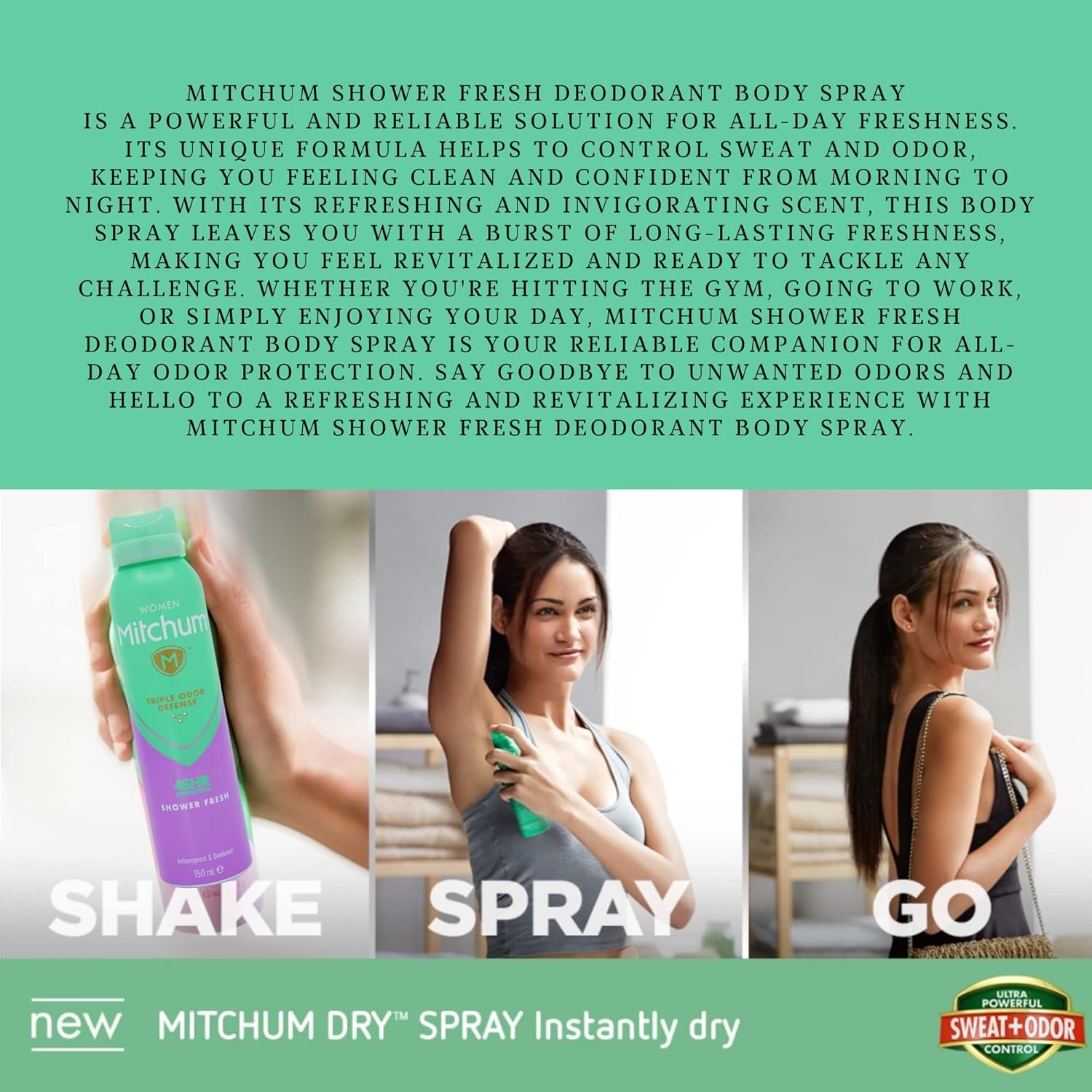 Mitchum Deodorant Women Shower Fresh Triple Odor Defense 48 Hour Protection, Mitchum Deodorant Women Roll On Shower Fresh & Jolafunbs Nail Kit