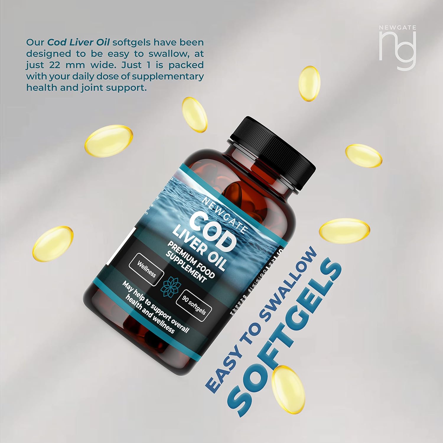 Cod Liver Oil 90 Softgels 1000mg | High Strength Nutritional Supplement for Men & Women | Vitamin A 800µg - Vitamin D 5µg | Heart & Immunity Support | GMO Free : Amazon.co.uk: Health & Personal Care