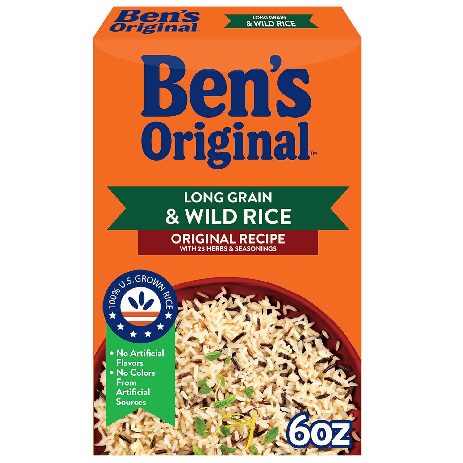 BEN'S ORIGINAL Flavored Long Grain Rice & Wild Rice, Boxed Rice, 6 oz Box (Pack of 12)