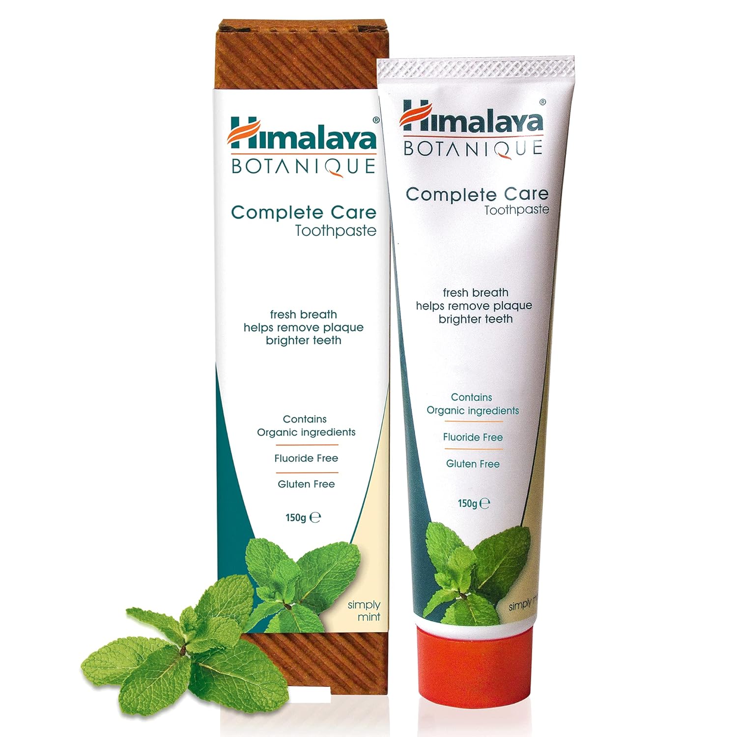 Himalaya Botanique Complete Care Toothpaste, Herbal, Mint Flavor, Fights Plaque, Freshens Breath, Fluoride Free, No Artificial Flavors, Sls Free, Cruelty Free, Foaming, 5.29 Oz, 1 Pack