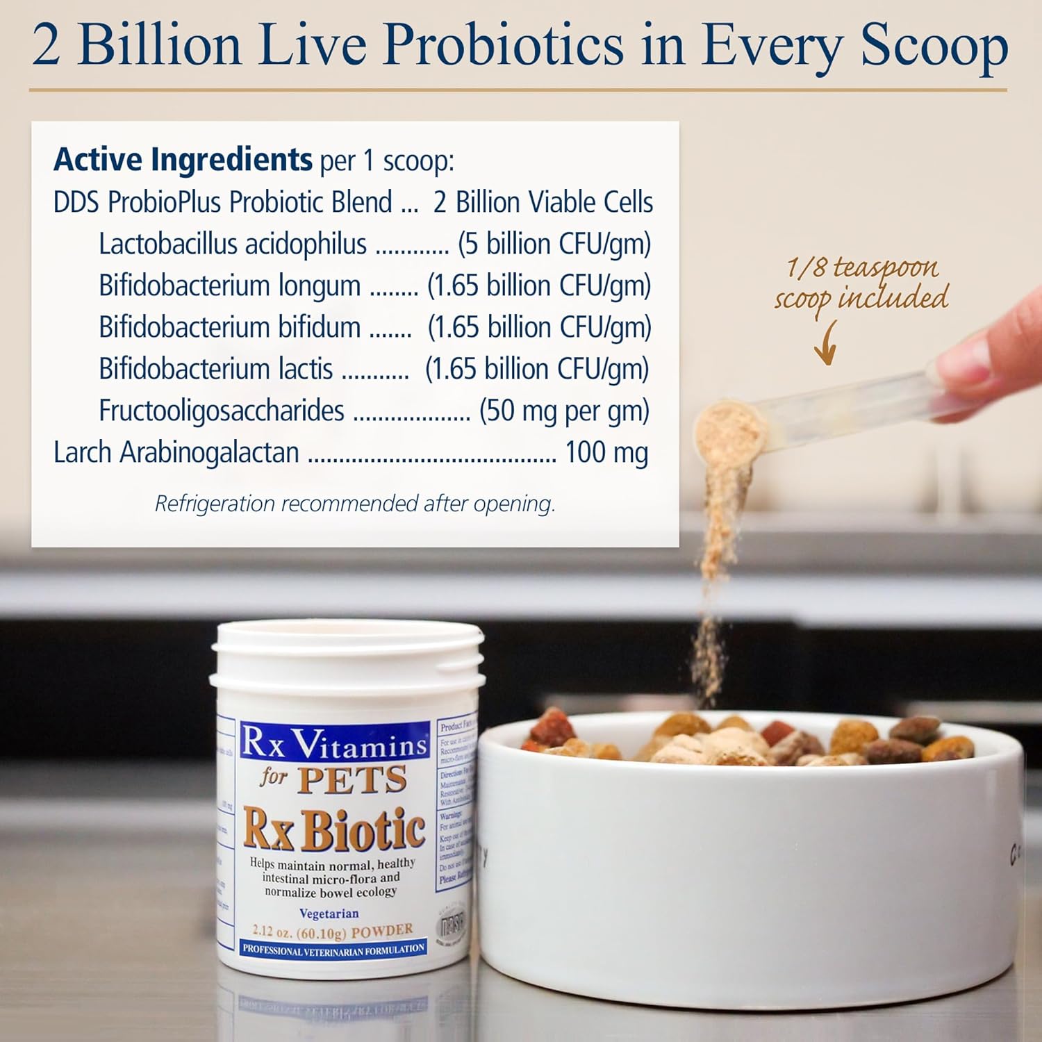 Rx Vitamins Rx Biotic Probiotics For Dogs & Cats - Digestive Supplement For Pets - 2.12 Oz : Health & Household