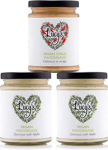 Lucy’S Dressings – Vegan Mayonnaise Bundle; 1 X Vegan Chilli Mayo 240G And 2 X Vegan Mayo 240G