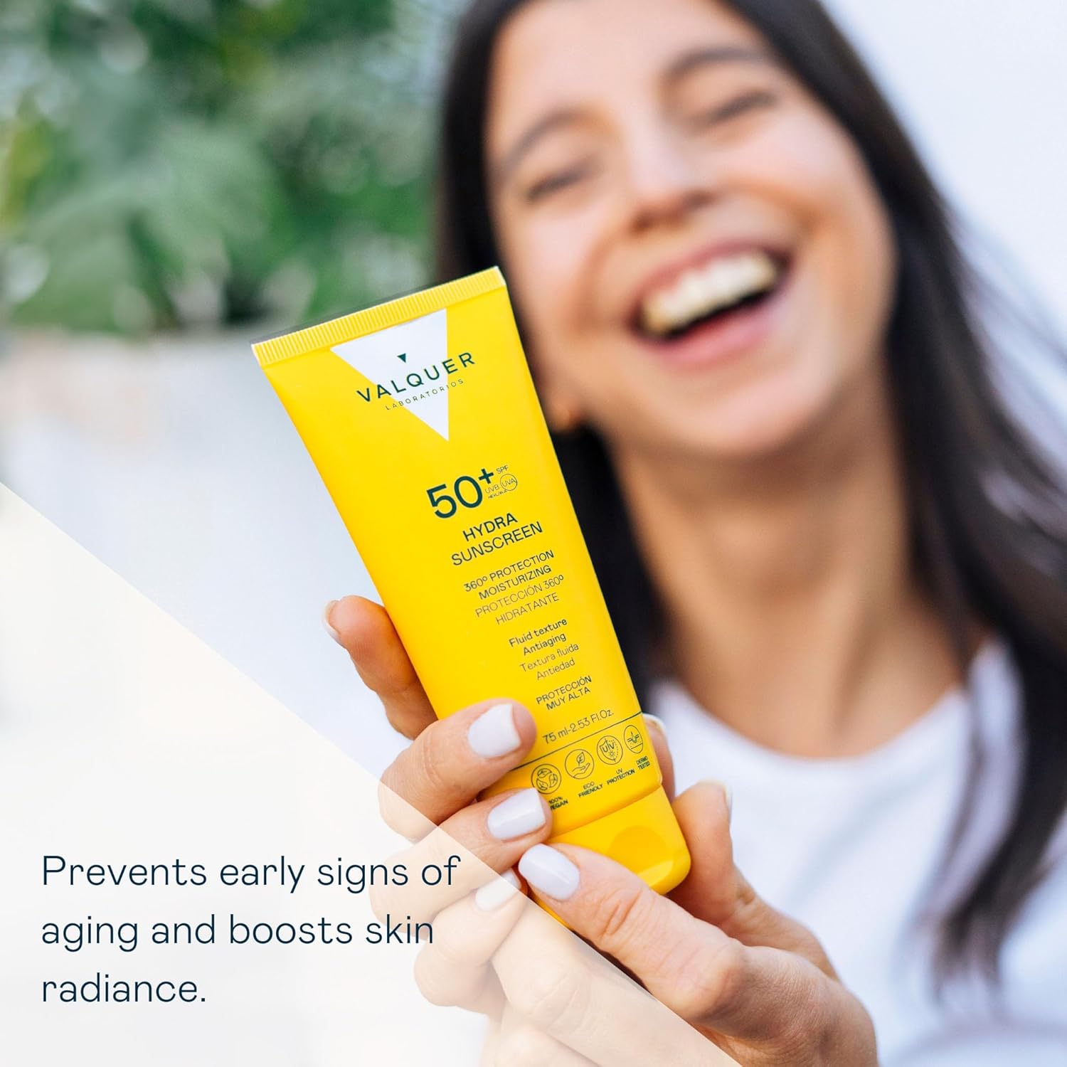 Valquer Hydra Sunscreen SPF 50 Sunscreen Facial Cream, Moisturizing and Anti-Aging. 360 Protection for All Skin Types. With Hyaluronic Acid and Silky Texture. Vegan. 75 ml. : Amazon.co.uk: Beauty