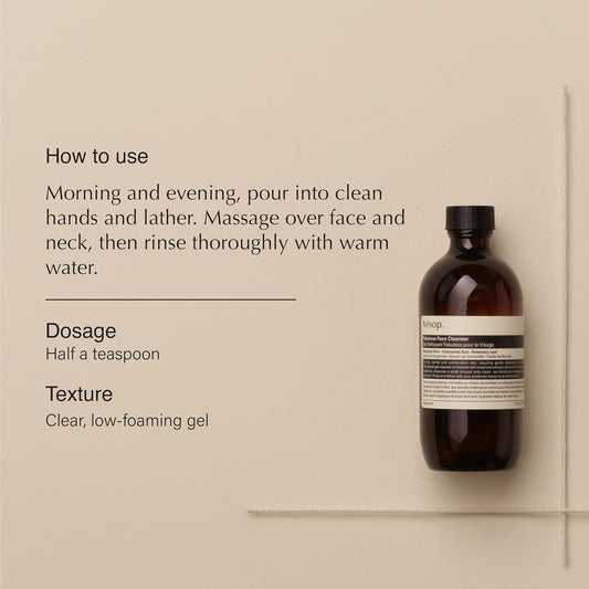Aesop Fabulous Face Cleanser | Gently Cleanses Without Stripping | Mild Olive-Derived Cleanser With Purifying And Hydrating Botanicals | 6.7 Oz
