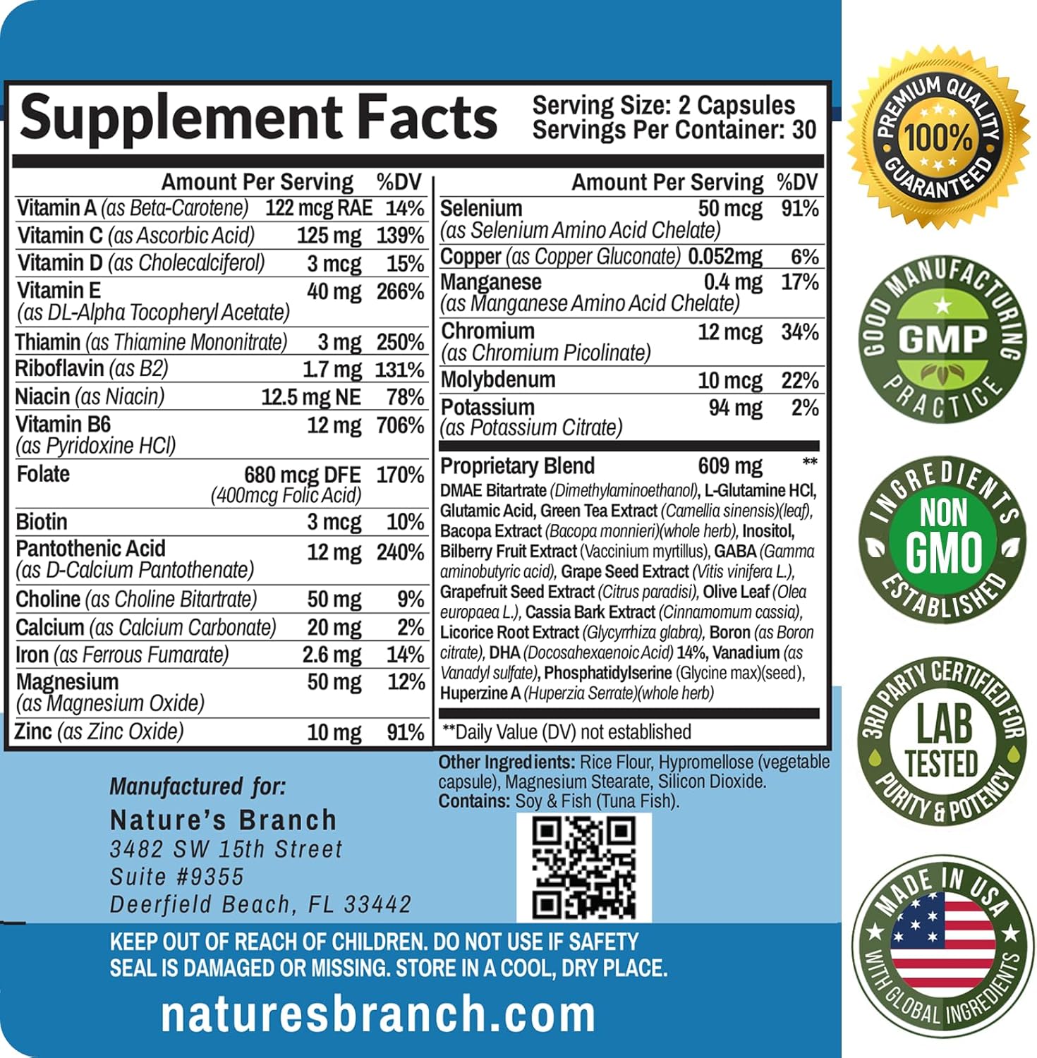 Buy 40-In-1 Brain Booster Supplement For Focus, Memory, Clarity, Energy | Advanced Vitamins Plus Ebook | For Men & Women, Cognitive Function Nootropic Support With Dmae, Mind Health Formula | 60 Capsules On  Free Shipping On Qualified Orders