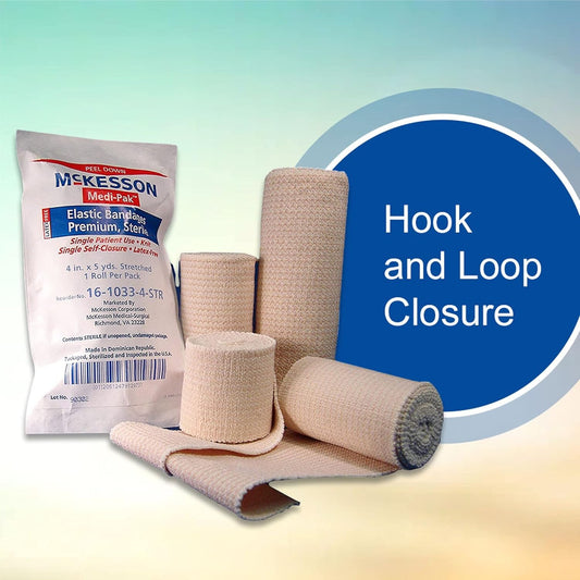 Mckesson Elastic Bandages, Sterile, Hook And Loop Closure, 4 In X 5 Yd, 1 Count, 1 Pack