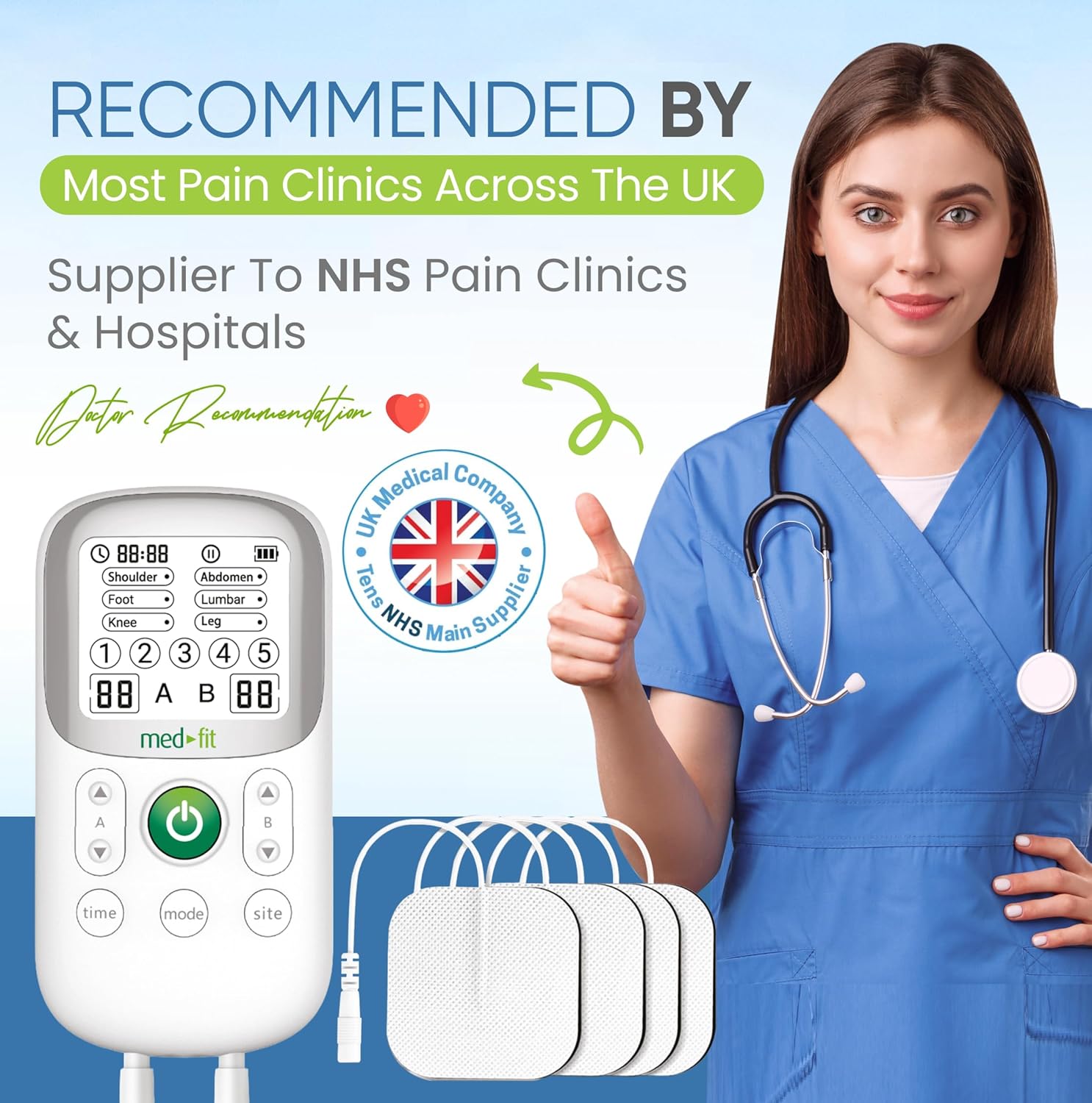 Med-Fit Pebble TENS Machine – Advanced Pain Relief with 30 Programmes & Dual-Channel Therapy : Amazon.co.uk: Health & Personal Care