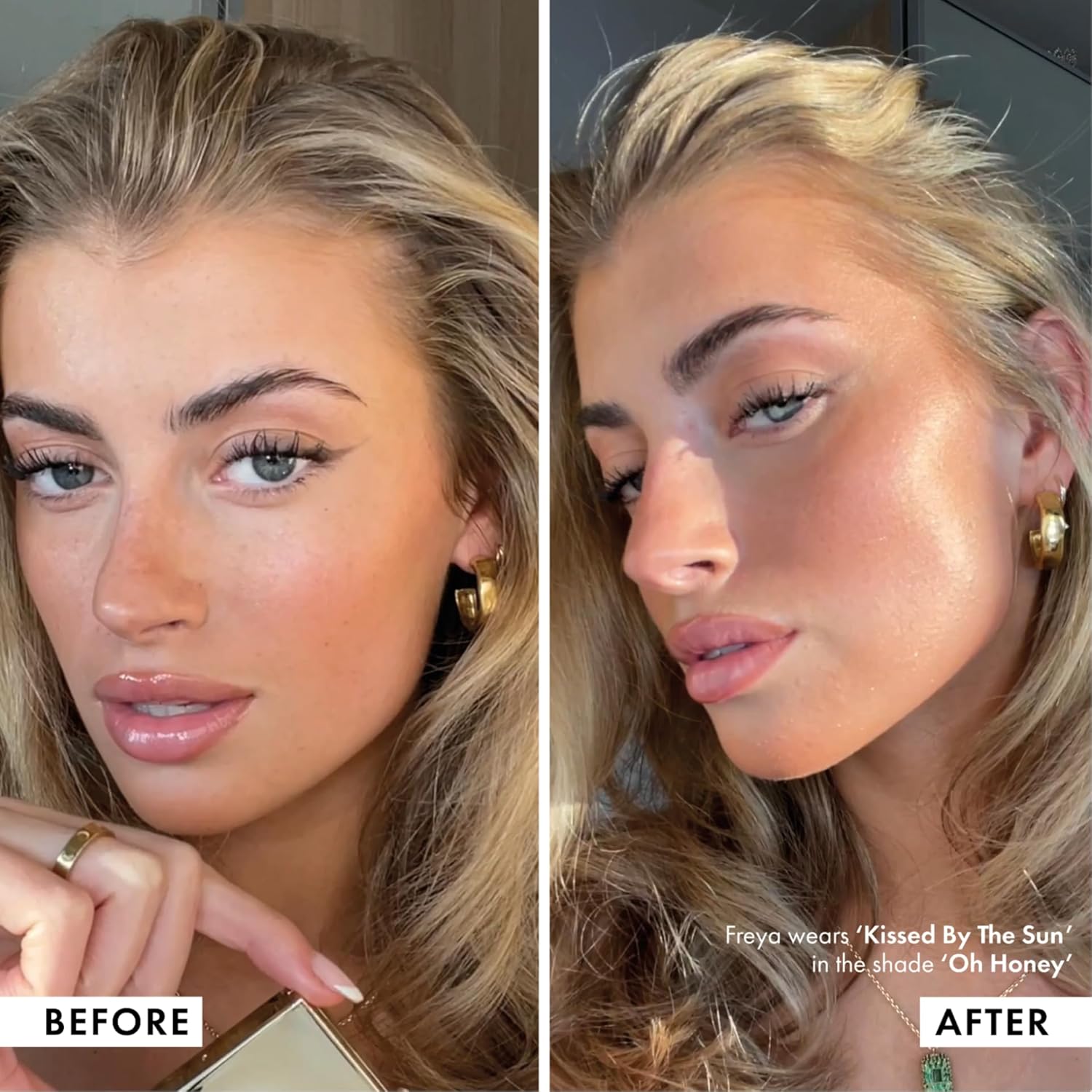 Iconic London Kissed By The Sun Multi-Use Cheek Glow Illuminator | Highlighter Makeup, Bronzer, Oh Honey, 5 G
