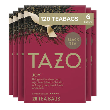 Tazo Joy Limited Edition Seasonal Black Tea Blend Tea Bags, 120 Total Tea Bags (20Ct - Pack Of 6)