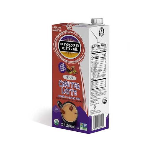 Oregon Chai Organic Spiced Chai Concentrate, 32 Fluid Ounce (Pack Of 6)
