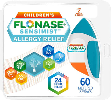 Flonase Sensimist Allergy Relief Nasal Spray For Children, 24 Hour Non Drowsy Allergy Medicine - 60 Gentle Sprays - Back To School Allergy Relief