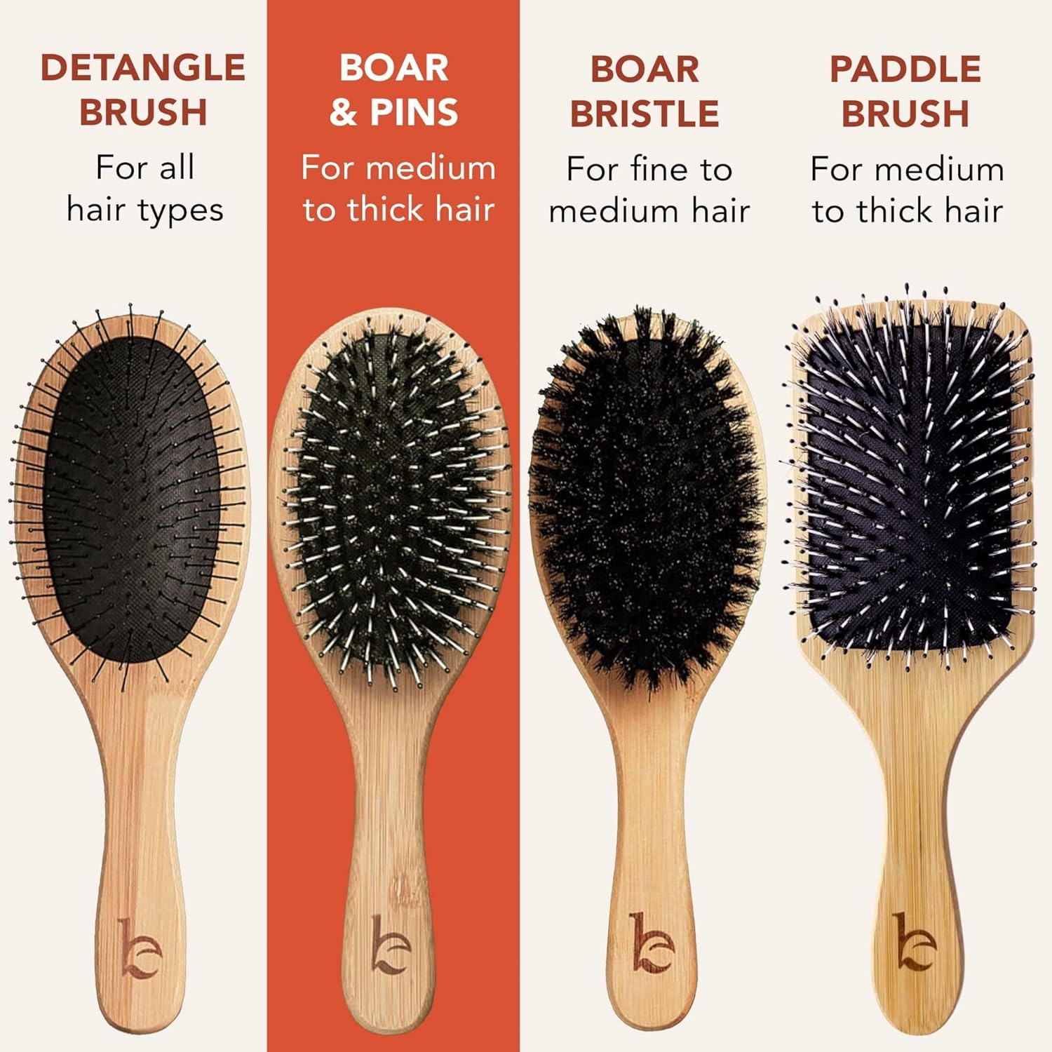 Boar Bristle Paddle Hair Brush - Smoothing Wood Brush For Thick, Curly & Wavy Hair, Detangling Natural Bristles For Women, Stimulates Scalp : Beauty & Personal Care