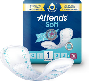 Attends Soft 1 Mini Long (200Ml) 16 Pack Incontinence Protection