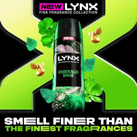 Lynx Fine Fragrance Collection Emerald Sage Premium Deodorant Bodyspray 150 Ml