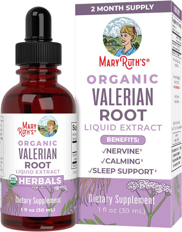 Maryruth Organics Valerian Root Liquid Drops | 2 Month Supply | Sugar Free | Usda Organic Valerian Root Drops | Support Sleep | Calm And Stress Relief | Vegan | Non-Gmo | Gluten Free | 60 Servings