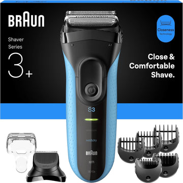 Braun Series 3 310S Wet & Dry Electric Shaver For Men / Rechargeable Electric Razor, Blue