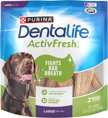 Purina Dentalife Activfresh Chicken Flavor Large Breed Adult Dog Dental Chews - 21 Ct. Pouch