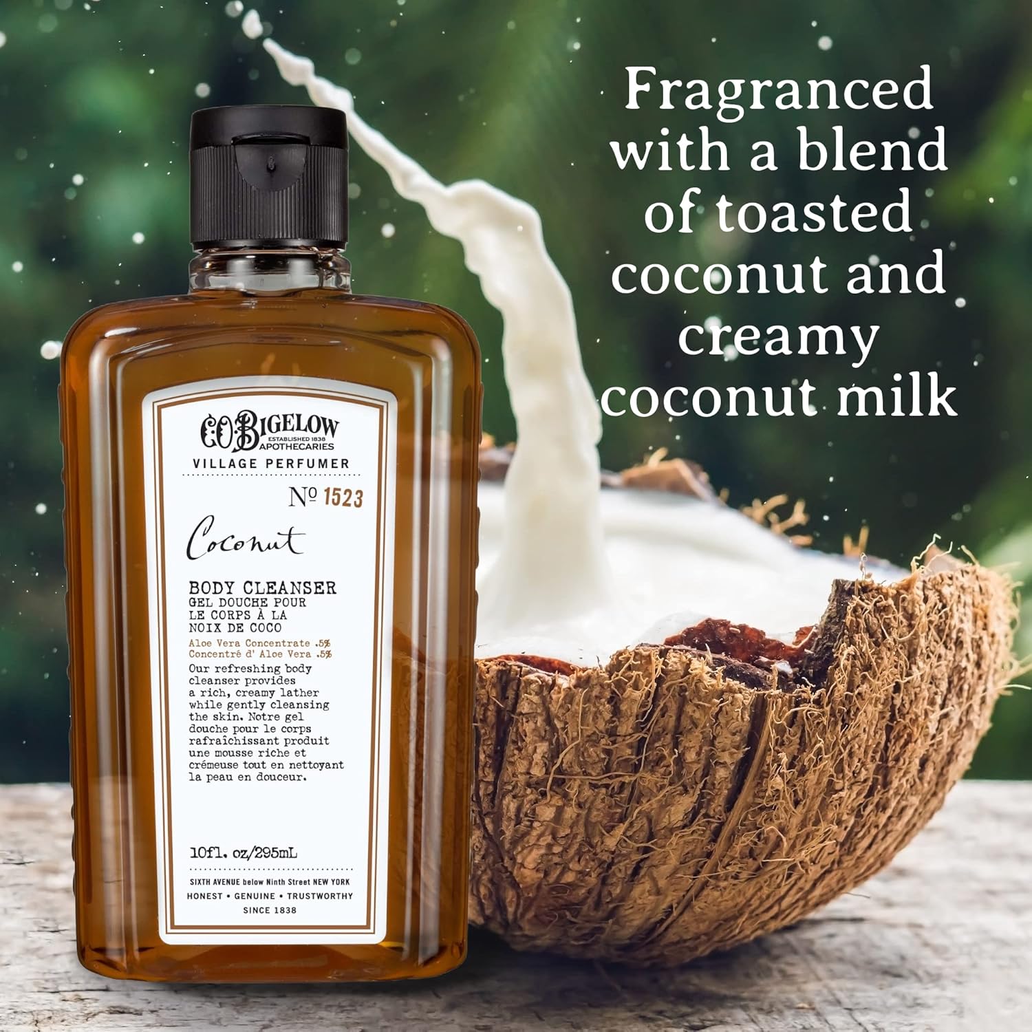C.O. Bigelow Coconut Body Cleanser, Village Perfumer Moisturizing Gentle Body Wash For Men & Women With Aloe Vera, Sodium Pca, And Glycerin, 10 Fl Oz : Beauty & Personal Care