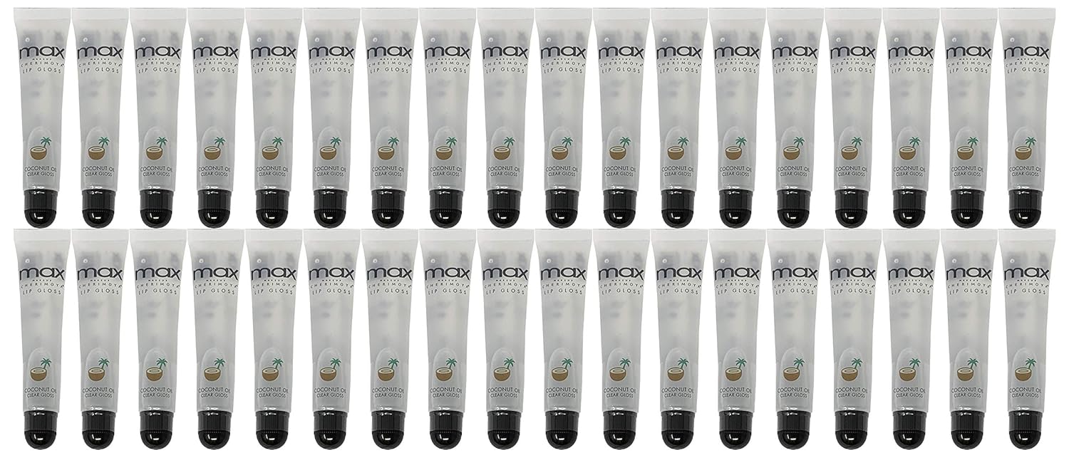 Cherimoya (36Pack) Max Makeup Lip Polish Coconut Oil Clear Gloss