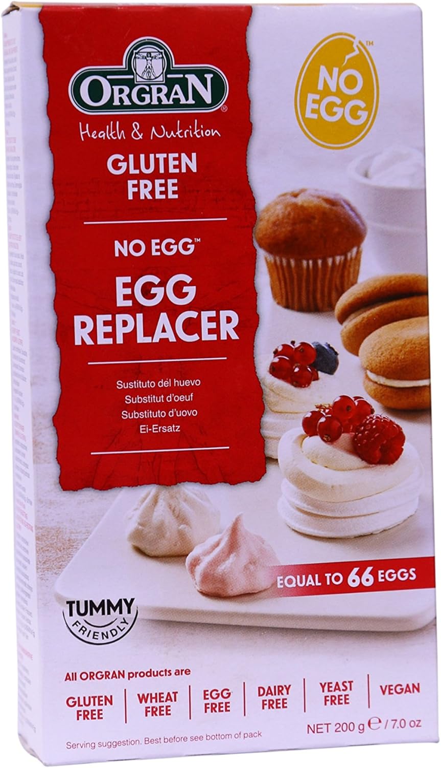 Orgran Gluten Free No Egg Natural Egg Replacer 200 G (Pack Of 8)