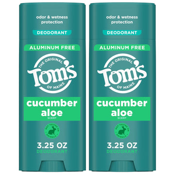 Tom’S Of Maine Cucumber Aloe Natural Deodorant For Women And Men, Aluminum Free, 3.25 Oz, 2-Pack