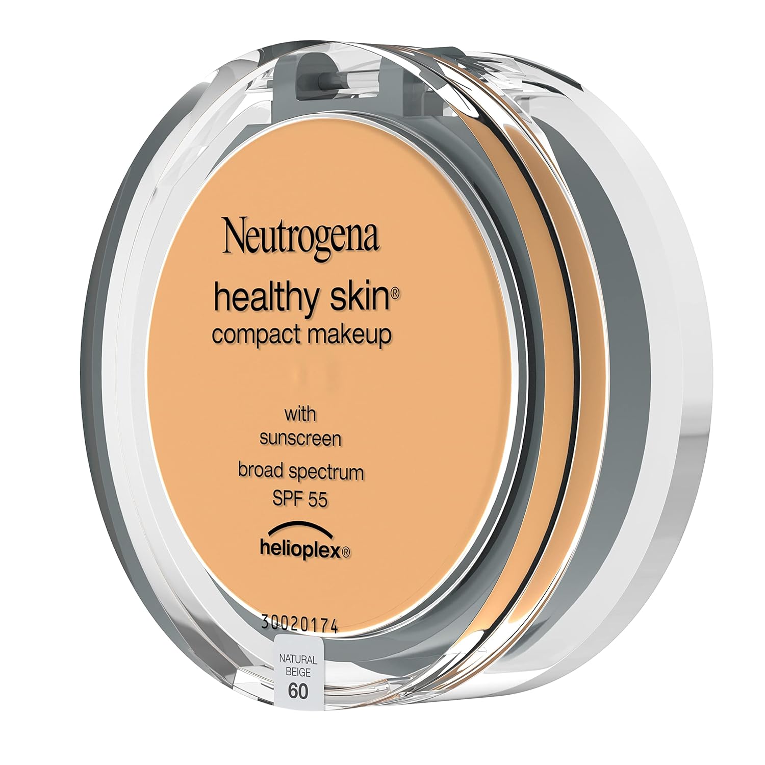 Neutrogena Healthy Skin Compact Lightweight Cream Foundation Makeup with Vitamin E Antioxidants, Non-Greasy Foundation with Broad Spectrum SPF 55, Natural Beige 60, 35 oz : Face Powders : Beauty & Personal Care