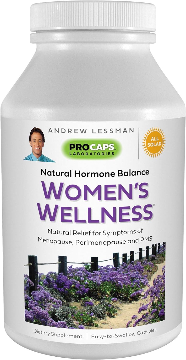 ANDREW LESSMAN Women’s Wellness 60 Capsules – Naturally Relieves PMS, Menopause & Perimenopause Symptoms, with Soy Isoflavones, EGCG, Cranberry, Broccoli and More. Easy to Swallow Capsules