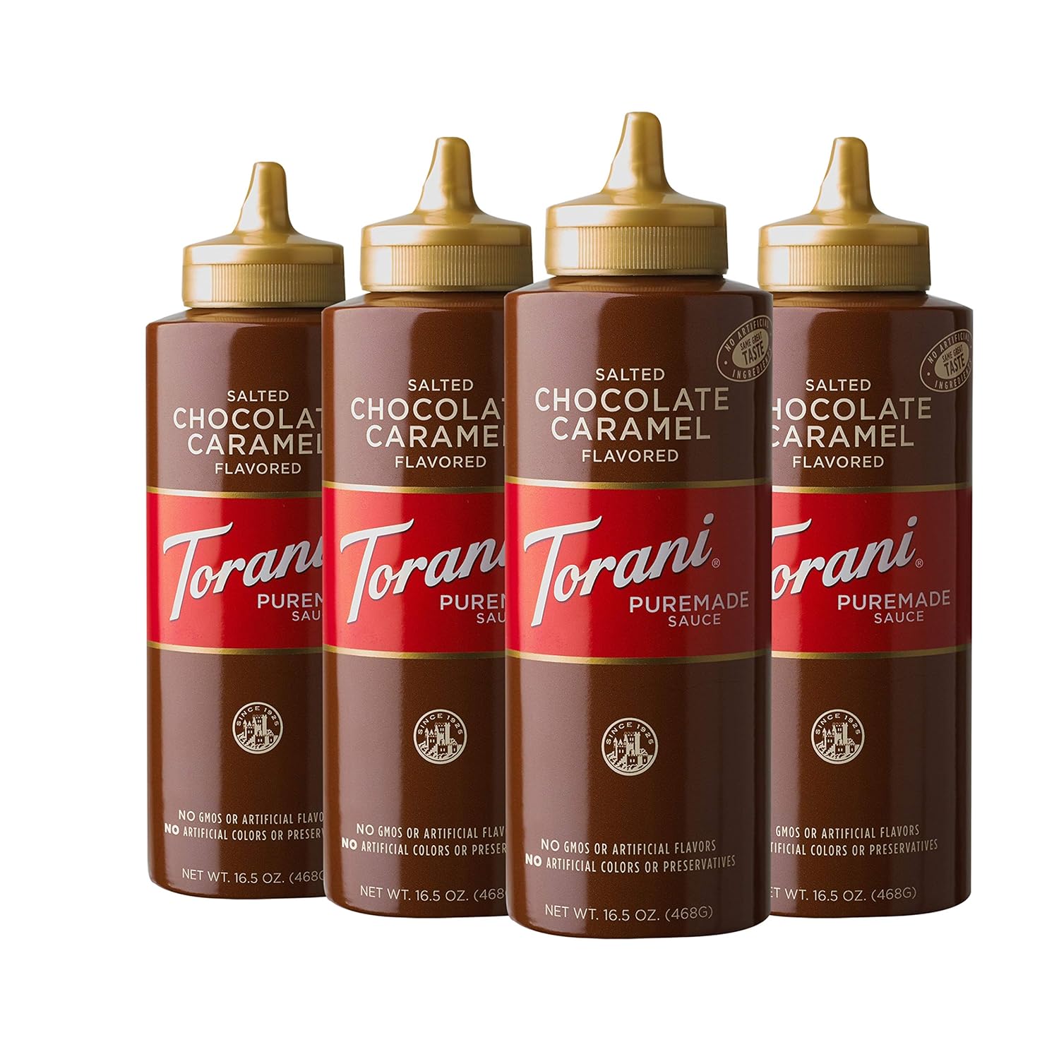 Torani Puremade Sauce, Salted Chocolate Caramel, 16.5 Ounces (Pack Of 4 - Packaging May Vary)