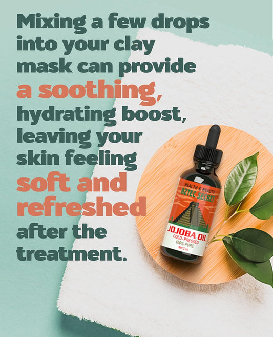 Aztec Secret 100% Pure Jojoba Oil, 2 Oz - Deep Hair & Skin Moisturizer - Cold-Pressed And Unfiltered