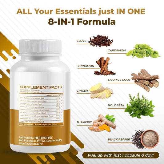 Cloves Cinnamon Ginger - Support Digestion Health, Immune System, Respiratory Wellness - Made And Tested In The Usa