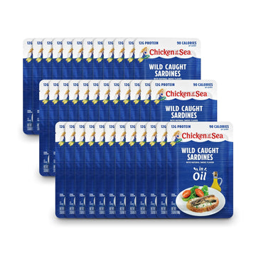 Chicken of the Sea Sardines in Oil, Wild Caught, 3.53 oz. Packet (Pack of 36)