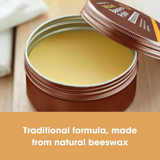 Furniture Clinic Premium Beeswax Polish (6.8oz/200ml) | Condition, Restore, Protect, & Waterproof Wood Furniture, Cabinets, and More | Natural Wax for all Wood Types & Colors - Oak, Teak, Dark & Light