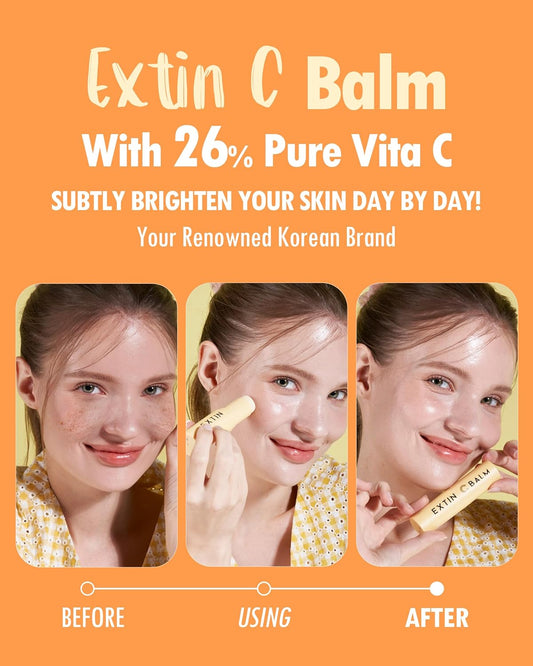 Kahi Balm Seires | Extin C Balm Stick - Vitamin C Infused Moisturizer Stick & Makeup Balm Multi Balm |Starter & Finishing Balm For Skin Brightening & Fine Lines (0.32 Fl Oz)