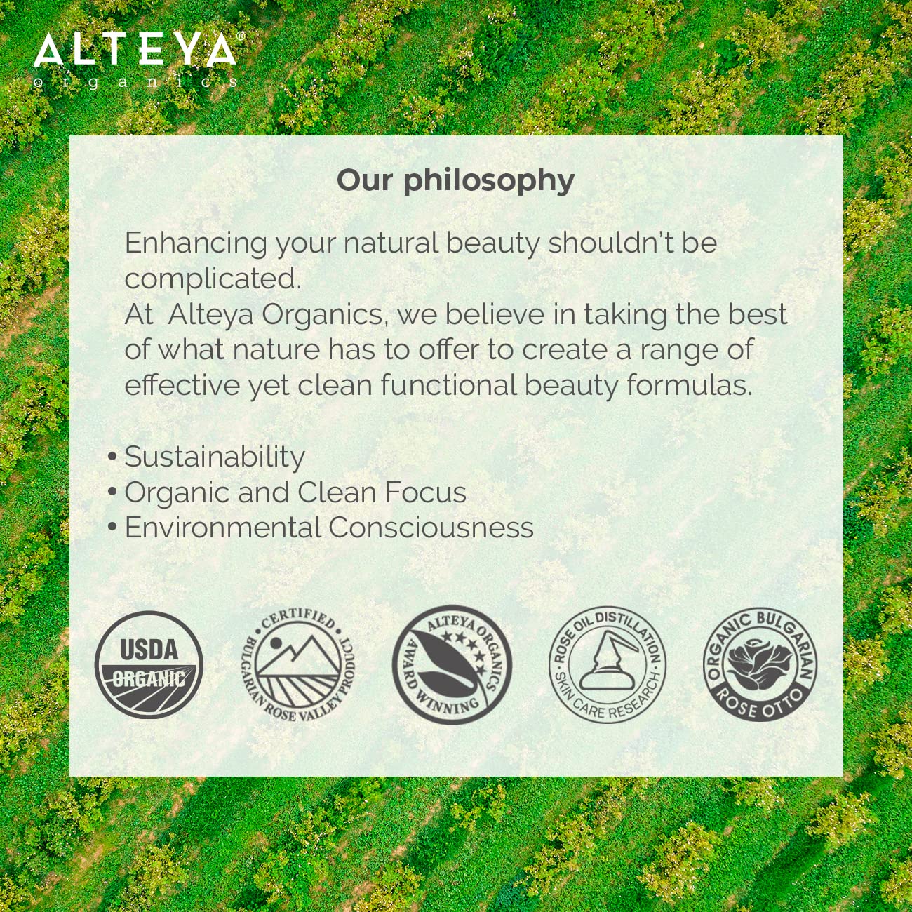 Alteya High-Potency Rose Water Usda Organic Facial Toner, 6000 Roses In A Bottle, 6.8 Fl Oz/200Ml Pure Bulgarian Rosa Damascena Flower Water, Award-Winning Moisturizer In Miron Biophotonic Glass : Health & Household