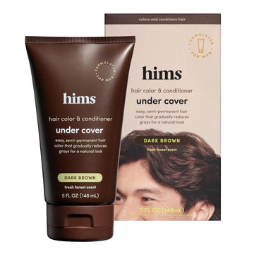Hims Under Cover Hair Color & Conditioner - Dark Brown For Men, 5 Fl Oz - Semi Permanent Hair Color, Deep Conditioning, Blends Grays, Fresh Forest Scent