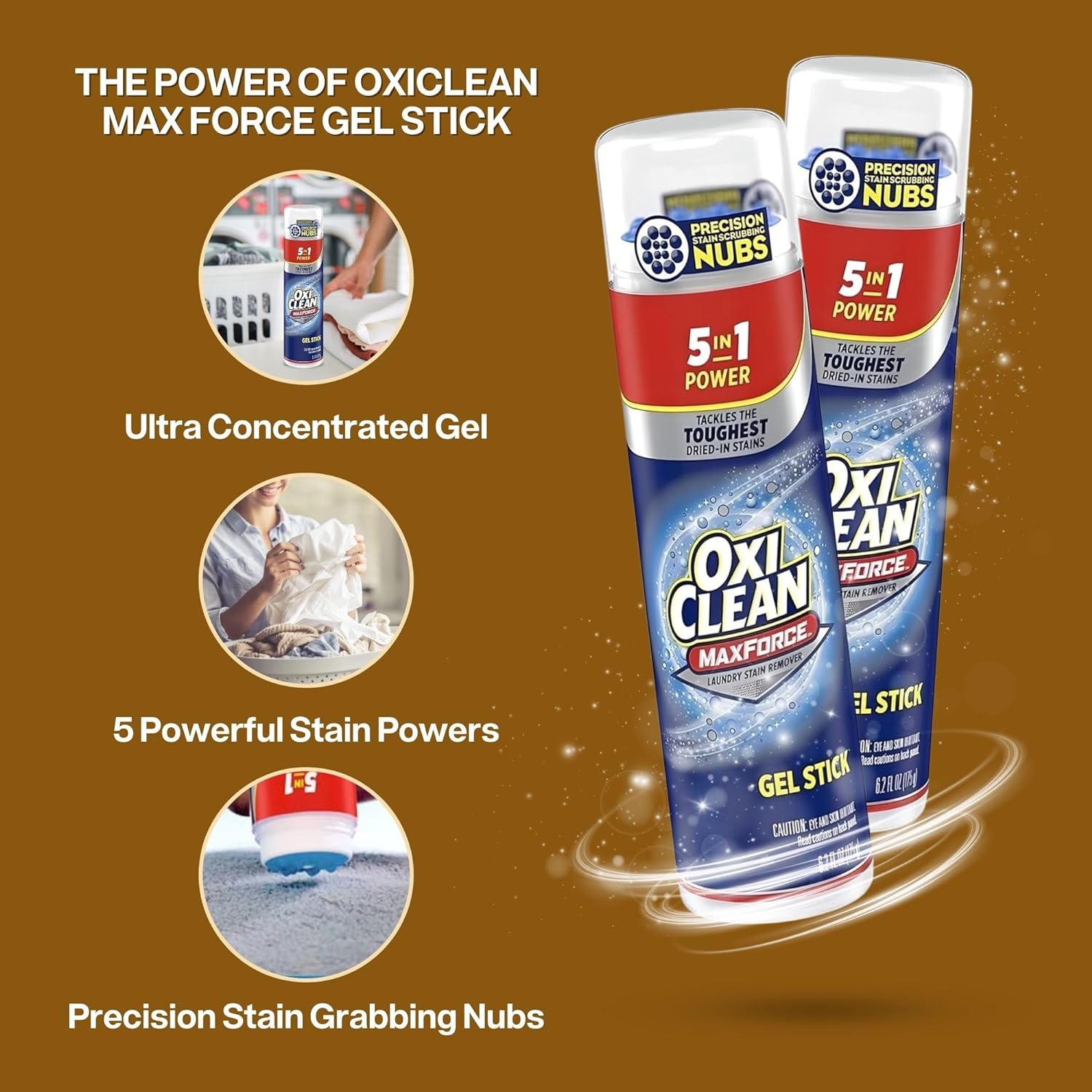 Stain Sticks For Clothes & Heavy Duty Laundry Bag Bundle: Featuring Two-"Oxi" Clean 6.2 Oz Gel Stick & One Extra-Large 24x36" Carefree Caribou Laundry Bags. Ideal for Travel, Gym & Home Use : Health & Household