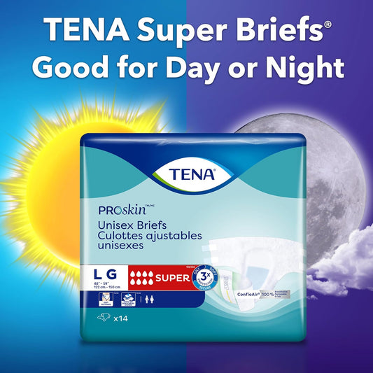 Tena Incontinence Adult Diapers, Maximum Absorbency, Disposable Briefs, Proskin - Medium - 56 Ct