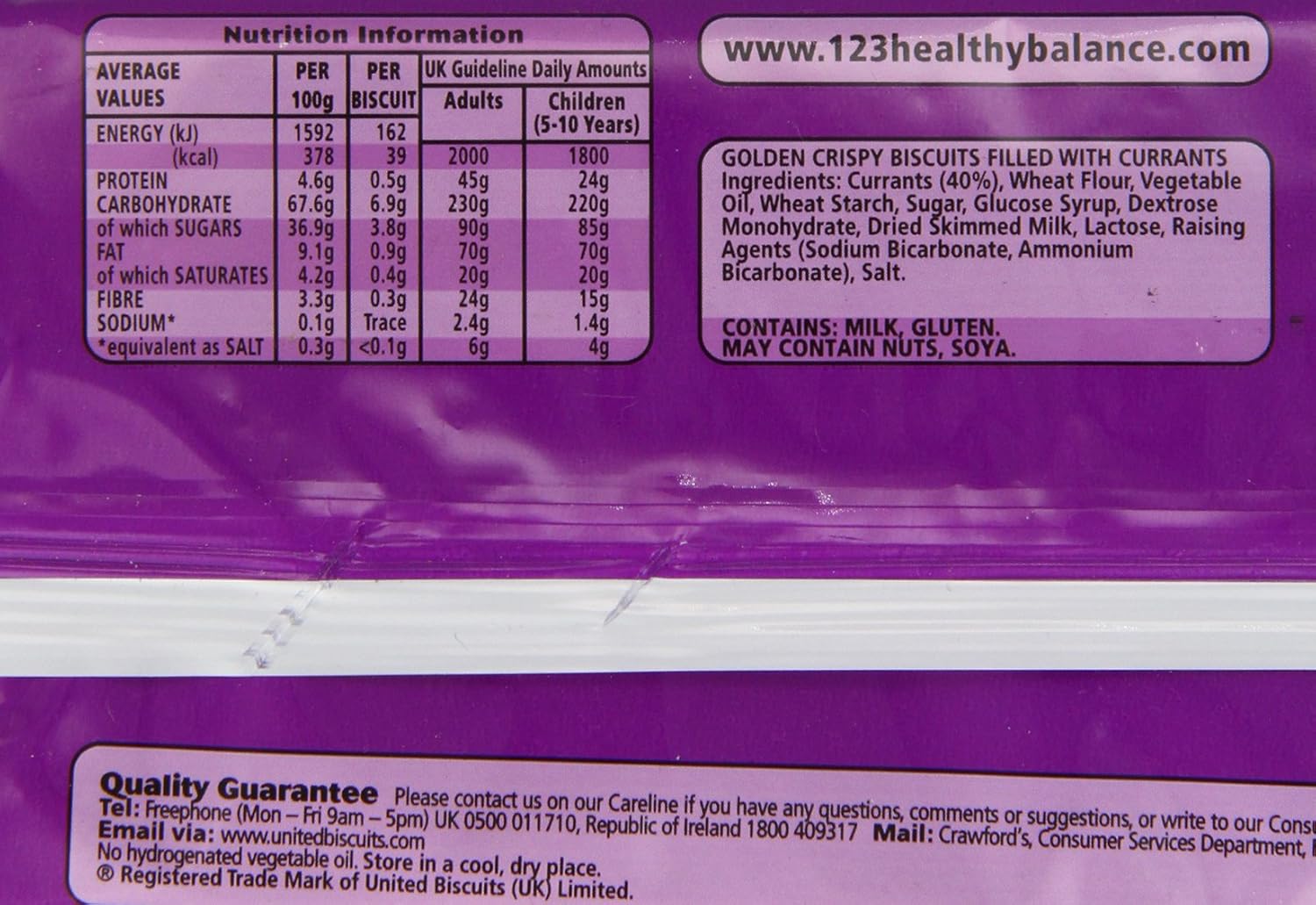 Crawfords Garibaldi Biscuits 100 G (Pack Of 12)