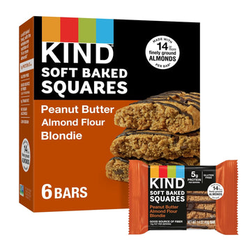 Kind Soft Baked Squares, Peanut Butter Almond Flour Blondie, 6 Count